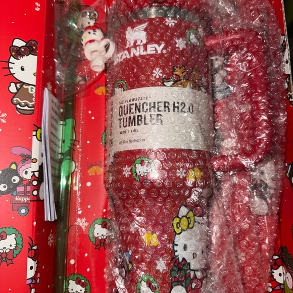 Stanley Festive Red Tumbler with Hello Kitty